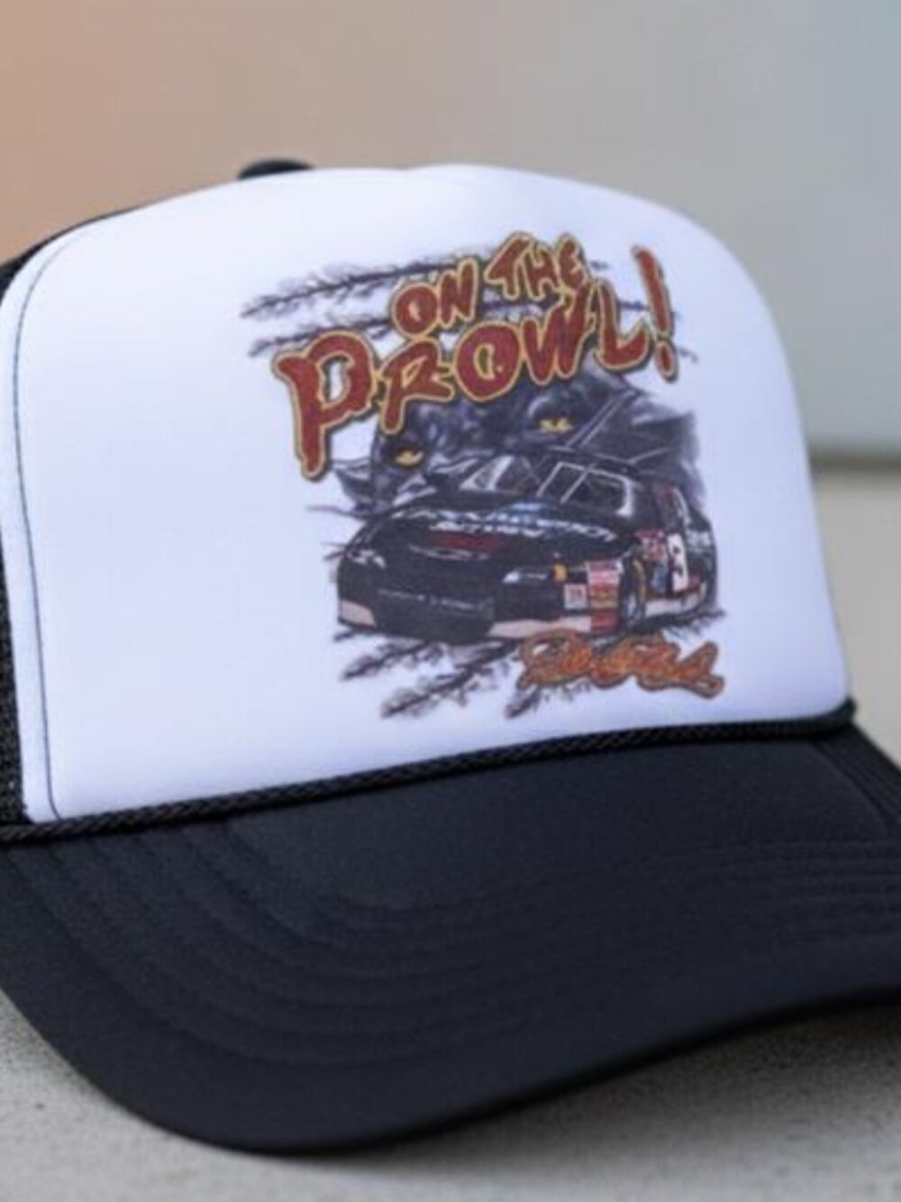 Dale Earnhardt Hat Vintage Black Foam Trucker Cap NASCAR 3 Racing Snapback New - Picture 1 of 5